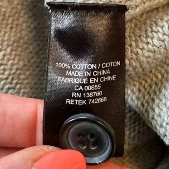 RW&CO Men’s Sweater Pullover Shawl Collar Cotton Textured Knit Grey Small - Picture 13 of 14